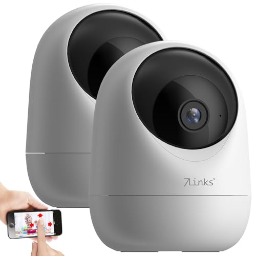 7links Kamera mit App Elesion: 2er-Set WLAN-Pan-Tilt-Kameras, 2K, Privat-Modus, IR-Nachtsicht (Überwachungskamera mit Microfon, Alexa WLAN-Kamera)