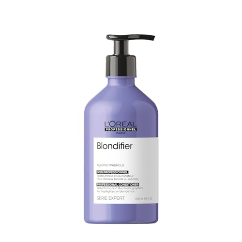 L'Oréal Professionnel | Nährende Spülung für blondes und blondiertes Haar, Açaibeeren-Extrakt, Serie Expert, Blondifier Conditioner, 500 ml