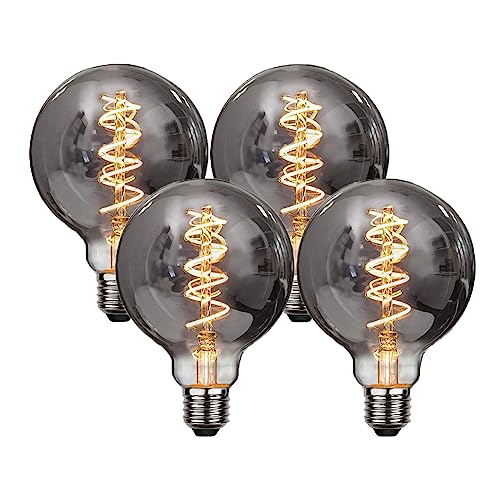 Gorssen Edison Vintage Glühbirne, G95 E27 4W LED Glühbirne Vintage Antike Glühbirne, Warmweiß (2700K), Ideal für Nostalgie und Retro Beleuchtung im Haus Café Bar usw - 4 Stück
