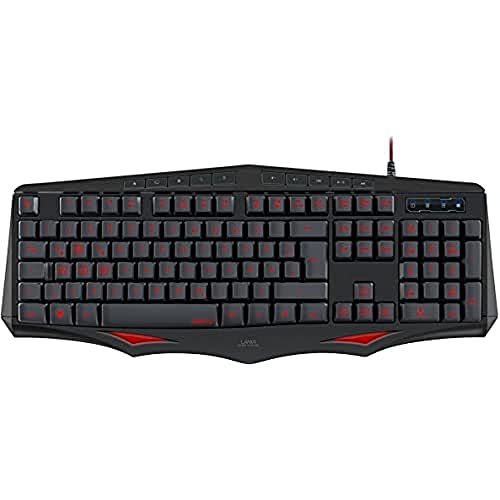Speedlink LAMIA Gaming Keyboard - Gaming Tastatur mit USB Anschluss - Höhenverstellbar - LED - 10 Zusatztasten - schwarz - IT Layout