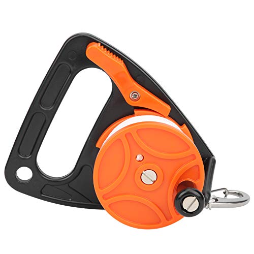 wosume Diving Line Wheel, mit Griff White 150ft Dive Reel, kompakt tragbar für Tauchausrüstung Unterwassertauchen/Cave Wreck Diving Drift Diving(Orange)