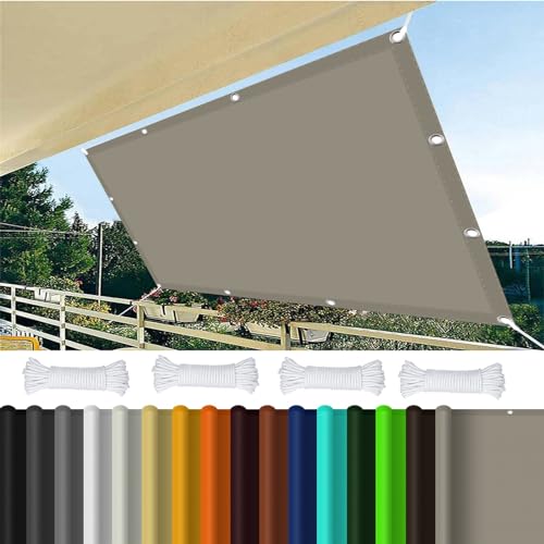 Sonnensegel Sonnenschutz Wasserdicht 1.5 x 3 m 98% UV Schutz Sonnensegel Rechtwinklig PES Polyester für Garten Balkon & Terrasse, Khaki