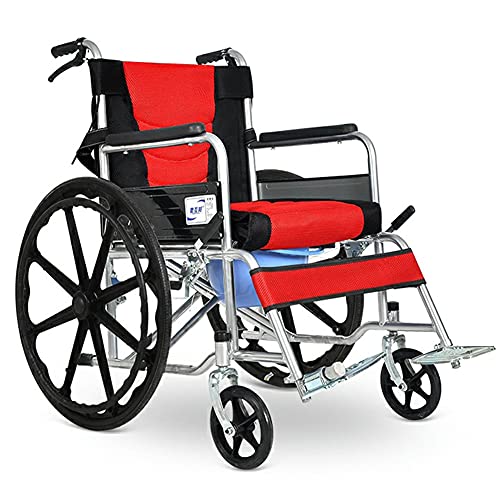 Selbstfahrende Rollstühle, zusammenklappbar, leichter, faltbarer, selbstfahrender Reiserollstuhl – mit Handbremsen, mit Toilette, bequemer, atmungsaktiver Rückenlehne