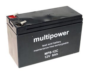 Multipower Blei-Gel Akku MP8-12c 12V/8Ah 8000mAh Zyklenfest