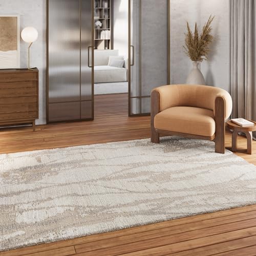 Gewebter pflegeleichter Teppich von WECONhome mit naturalem Design ideal für Wohnzimmer, Schlafzimmer und Arbeitszimmer- Fynn (160 x 230 cm, beige)