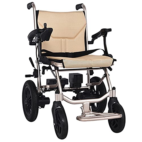 FC-LY Elektrische Rollstühle für Erwachsene motorisierte Folding Lightweight Deluxe Aluminium Transit 14kg, geeignet für elektrische Rollstühle für ältere Menschen, für Flugreisen