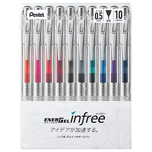 Pentel BLN75TL-10 EnerGel Ink Kugelschreiber, 0,5 mm, 10 Farben