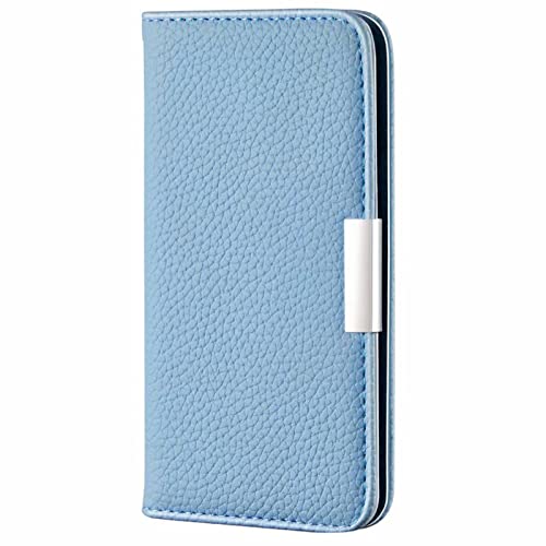 LTLGHY 13pro 15,5 cm (6,1 Zoll) Brieftaschen-Schutzhülle für iPhone 13 Pro Max/13 Pro/13/13 Mini, echtes Leder, Kartenfächer, Magnetverschluss, TPU, stoßfest, mit Ständer, Blau