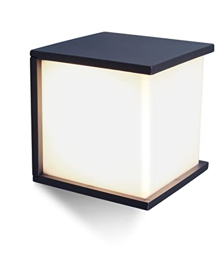 ECO-Light Cube 1846 gr Außenwandleuchte EEK: abhängig v. Leuchtmittel (A++ - E) Energiesparlampe, LED E27 60 W Anthrazit