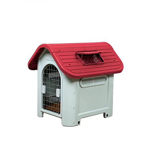 Hundehütte für den Sommer, im Freien, luxuriöses Nest für kleine Hunde, im Freien, regenfest, Sonnenschutzkäfig, geeignet für Wohnzimmer, Balkon, Innenhof (rot) elegant