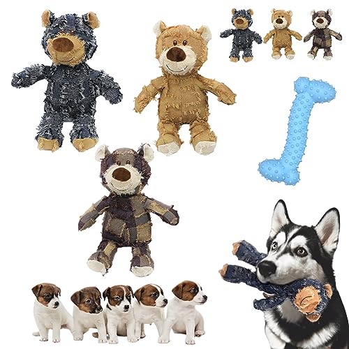 HOPASRISEE Plüschbär Spielzeug Haustier Spielzeug, ZerstörBär - für Starke Kauer, Plüschbär Spielzeug Haustier Spielzeug, 2023 Neues Bettelbär-Spielzeug für Haustiere