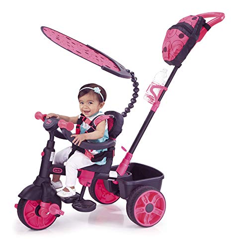 Little Tikes 4-in-1 Deluxe Edition Dreirad- Dreirad für Kleinkinder - 9 Monate bis 3 Jahre - Ganztägiges aktives Spiel - Neon Pink
