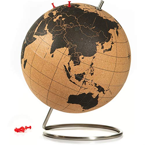 SUCK UK Large Cork Globe / Großer Kork Globus - halten Sie ihre Reisen, Abenteuer und Erinnerungen fest