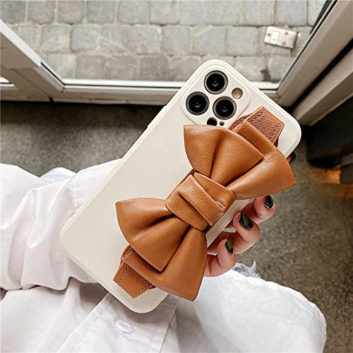 3D-Leder Bowknot Weiche Silikon-Schutzhülle Matte Handyhülle für Samsung Galaxy S21 S20 FE Plus Note 20 10 Pro Ultra, Weiß, für A70