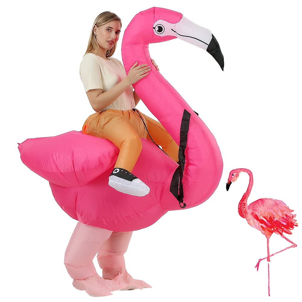 JASHKE Flamingo Aufblasbares Kostüm Flamingo Kostüm Erwachsener Aufblasbare Kostüme Frauen Männer Erwachsener