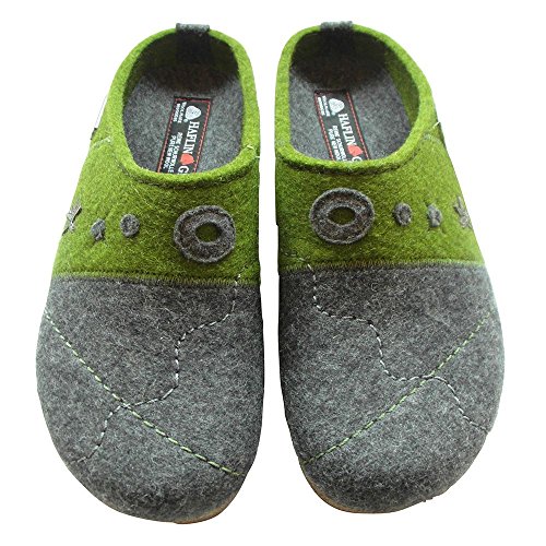 HAFLINGER Schuhe Damen Hausschuhe Pantoffeln Wolle Grizzly Tristan 731040, Größe:42 EU, Farbe:Grau