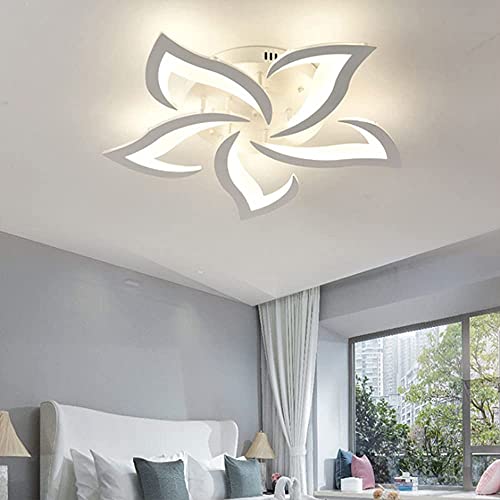 Moderne Schlichtheit LED Deckenleuchte Schlafzimmer Wohnzimmer Romantische Licht in Blütenblätter Fernbedienung Dimmbar Deckenleuchte Acrylplatte Lampe,58cm
