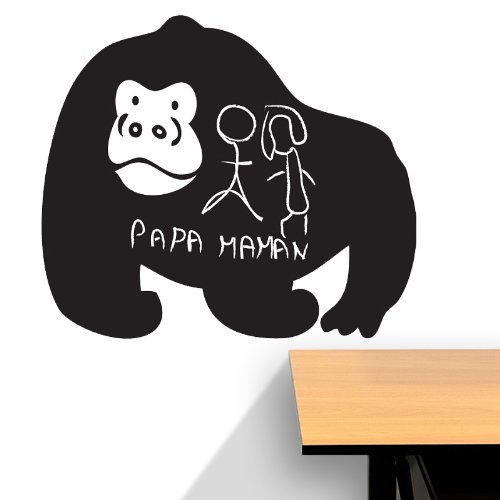 Aufkleber für Tafel, selbstklebend, abwischbar, Gorilla, 110 x 130 cm