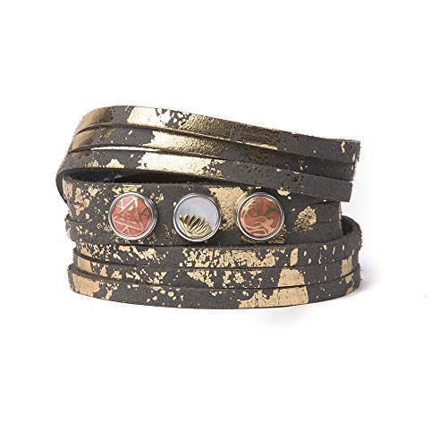 Noosa Armband Wrap Bracelet Petite Multi lava gold foil, Grösse:S