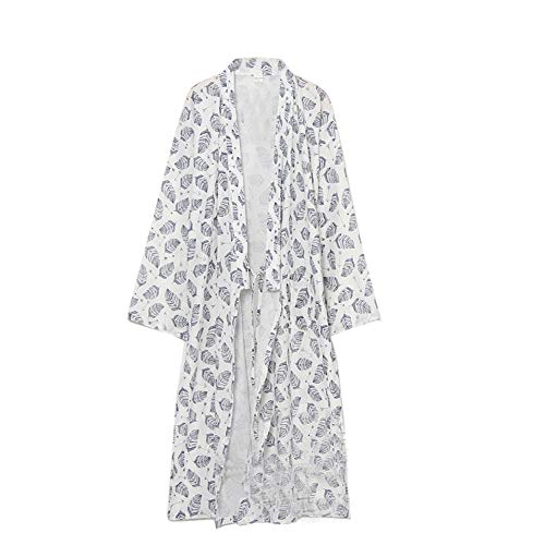 Männer Yukata Roben Kimono Robe Khan gedämpfte Kleidung Pyjamas [Weiß]
