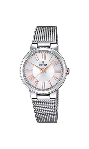 Festina Damen Analog Quarz Uhr mit Edelstahl Armband F16965/1