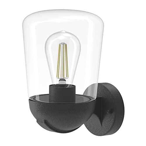 Wonderlamp W-T000055 Wandleuchte im Vintage-Stil, für den Außenbereich, Schwarz, Anthrazit, Glühbirne E27
