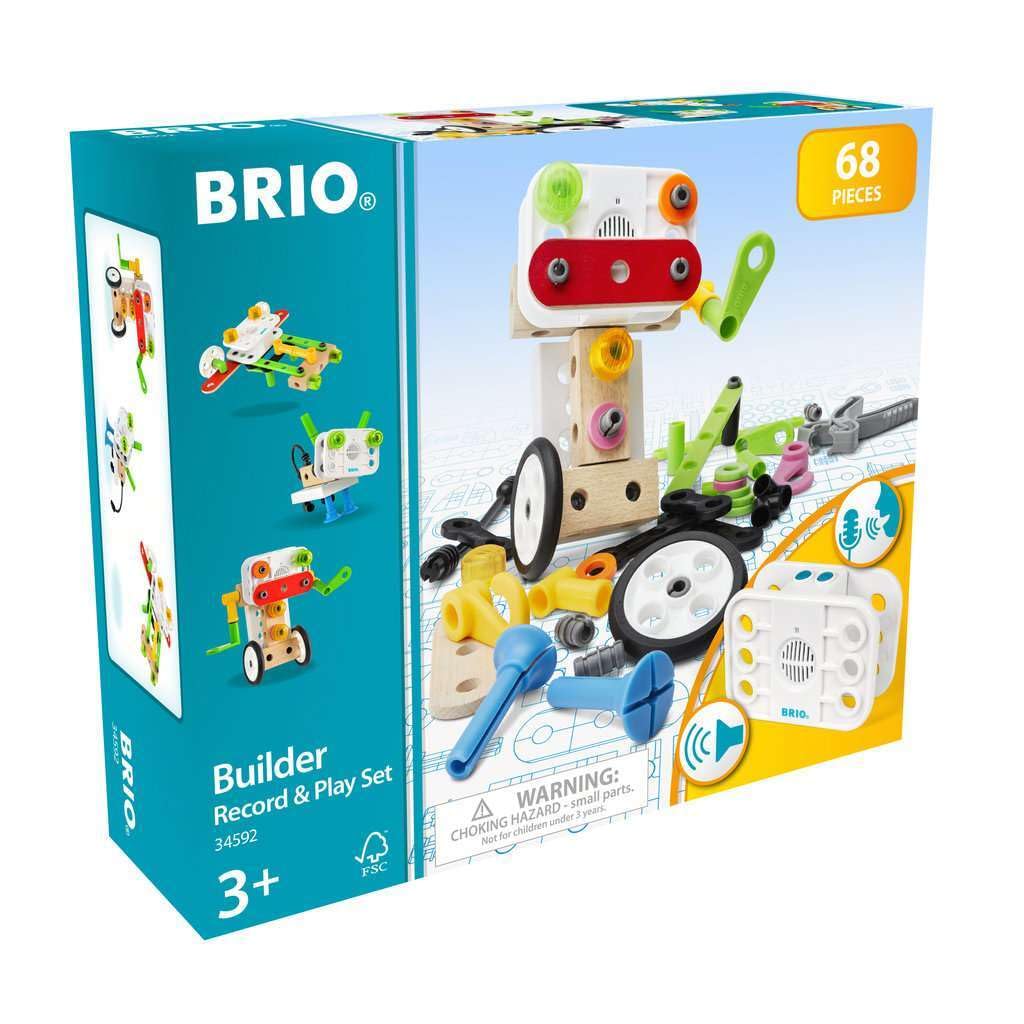 BRIO Builder 34592 Soundmodul-Konstruktionsset, 67 TLG. - Ganz einfach Sounds aufnehmen und so die eigenen Kreationen zum Leben erwecken - Für Kinder ab 3 Jahren