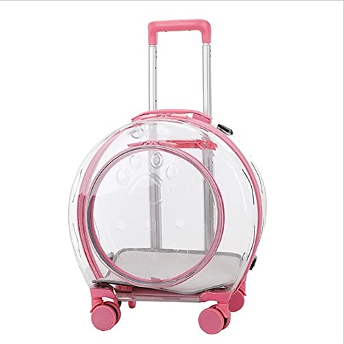 N&P Honhan Transporttasche für Haustiere, mit Rollen, transparent, für Welpen, Hunde, Katzen, mit Rollen, leicht zu transportieren für Reisen im Auto.
