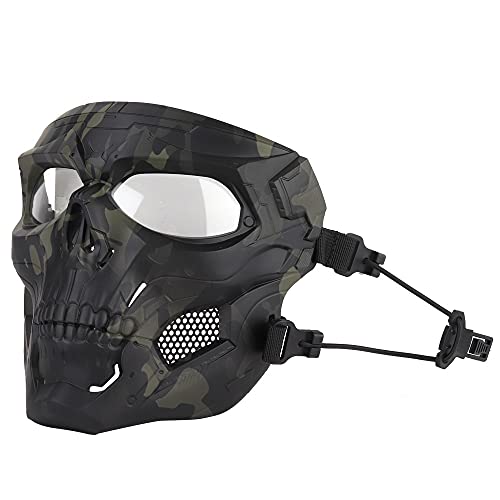 Halloween-Maske Full Face-Skull-Skeleton-Masken mit Goggle for Cosplay-Film-Requisiten Maskerade-Party (Color : BCP)