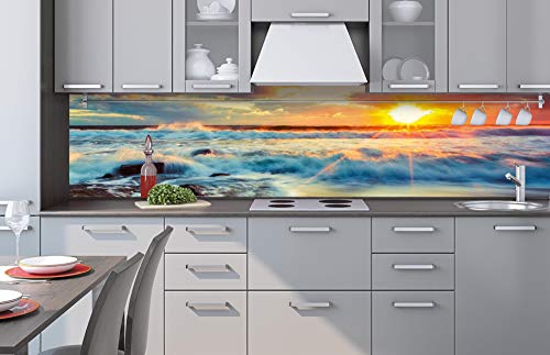 DIMEX Küchenrückwand Folie selbstklebend Sonnenuntergang 260 x 60 cm | Klebefolie - Dekofolie - Spritzschutz für Küche | Premium QUALITÄT