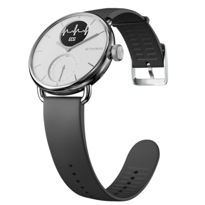 Withings Unisex-Adult Scanwatch 38mm White Hybrid Smartwatch mit EKG, Herzfrequenzsensor und Oximeter, weiß