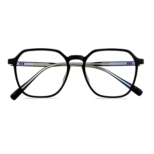 XIAOYUE Damen Mode Große Viereckiges Blaulichtfilter Lesebrille, Blendfreier Computerbrille, Gaming-Brille (Color : Black, Size : 3.0X)