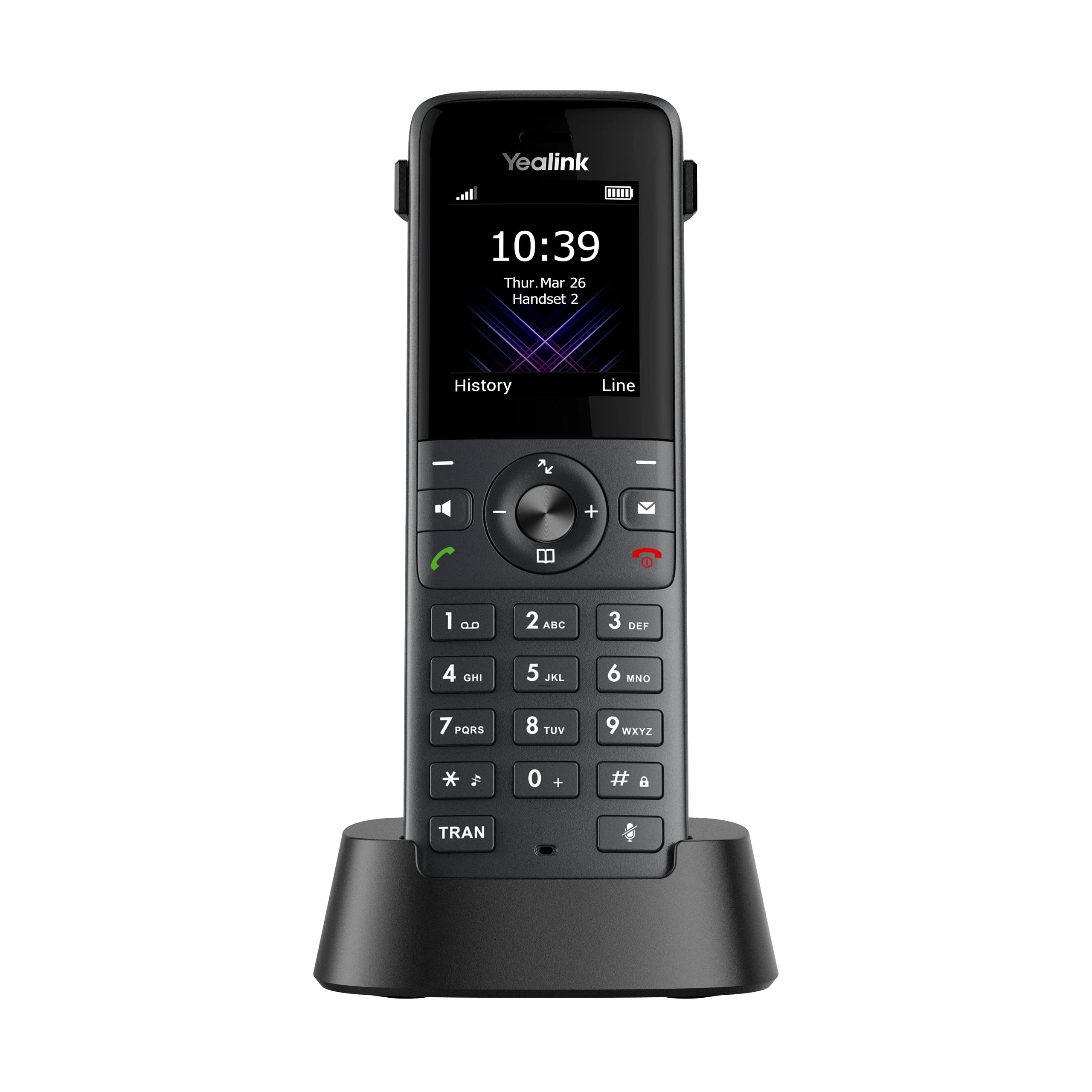 Yealink W73H IP-DECT-Mobilteil Handset Telefon mit Farbdisplay (1,8 Zoll 128x160 TFT-Farbbildschirm), Ladegerät-Dockingstation inkl. Netzteil