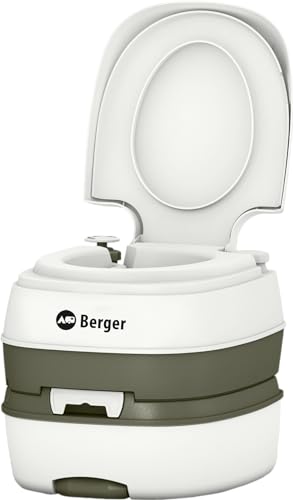 BERGER Campingtoilette Mobil WC Deluxe Caravan Camping Wohnmobil Toilette WC Chemietoilette weiß
