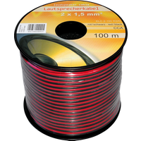 TME KLC2-100RSRL - Lautsprecherkabel CCA-Leiter, 2x1,5mm², rot/schwarz, 100m-Spule