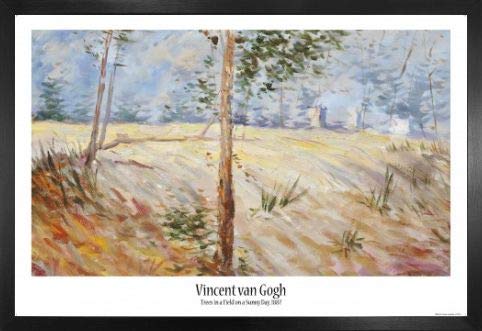 1art1 Vincent Van Gogh Poster und MDF-Rahmen - Baumstämme Im Sonnenlicht, 1887 (91 x 61cm)