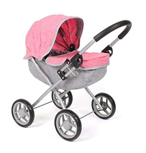 Bayer Chic 2000 - 550-57 Puppenwagen Lilli, für Baby-Puppen bis ca. 41 cm, Melange pink