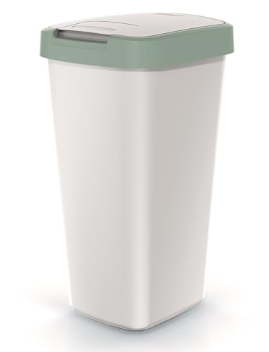 Mülleimer Müllbehälter Abfalleimer Biomülleimer Aschgrau mit Deckel Abfallsammler Mülltonne Papierkorb Schwingeimer (Grün, 45L)