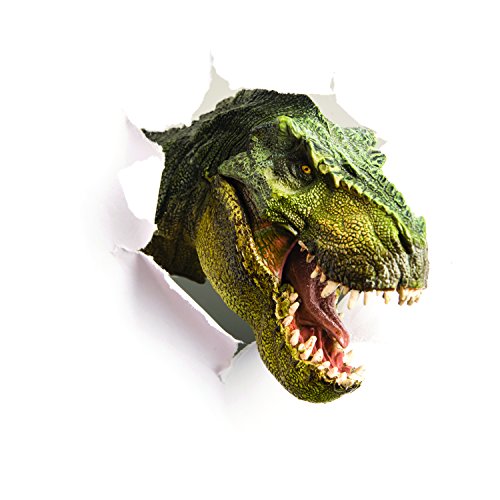 Plage Les DINOSAURES ATTAQUENT! Wandaufkleber Trompe L'Œil 3D Effekt - Dinosaurier, Vinyl, Colorful, 120 x 0,1 x 120 cm