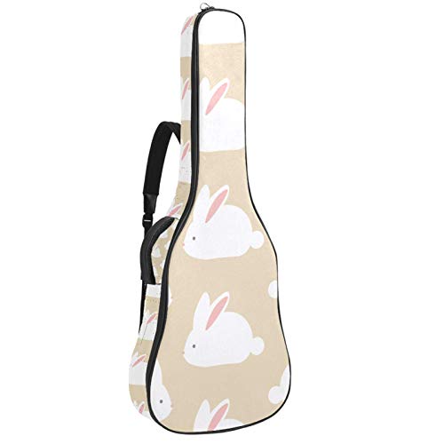 Gitarrentasche mit Reißverschluss, wasserdicht, weich, für Bassgitarre, Akustik- und klassische Folk-Gitarre, Kaninchen-Tier