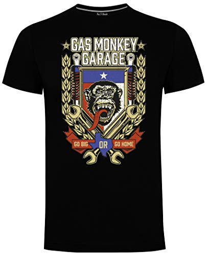 Gas Monkey Garage Herren T-Shirt Go Big or Go Home Schwarz Gr. XL, Schwarz
