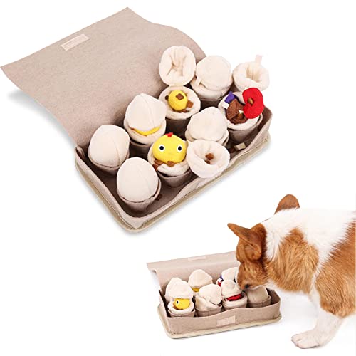 C/Y 3 Pcs Schnüffelmatte für Haustiere - Hundetrainingsspielzeug mit Eierkarton und Eiern,Pet Interactive Dog Slow Feeding Toys zum Trainieren der natürlichen Nahrungssuche und zum Stressabbau