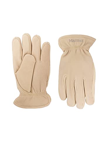 Marmot Herren Basic Work Glove, gefütterte Lederhandschuhe, robuste Arbeitshandschuhe, mit schnelltrocknendem Innenfutter, Tan, S
