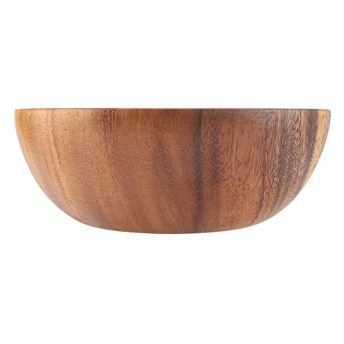 Holzschüssel, Holzschale, handgemachte solide Akazienholz Salatschüssel, hölzerne runde Schüssel Küchenutensilien für Salat Suppe Reis Obst(20 * 7 cm)