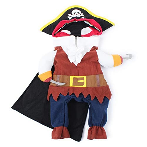 TOBILE Hundekleidung Halloween Haustier Hund Kostüme Piraten Anzug Kleidung für kleine mittelgroße Hunde Hunde Katzen Welpen Kleidung Haustier Produkte - Pirat, XL