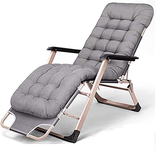 OEKOJK Recliner Lounge Chair Verstellbare Freizeitliege Garten Klappbare Sonnenliege Aluminiumrahmen Dreibeinige Dicke Matratze Abnehmbares Kissen-C_Grau charitable