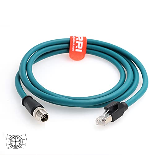 DRRI M12 X-codiertes 8-poliges auf RJ45 Gigabit Ethernet-Schnittstelle, Cat6, geschirmtes Kabel (1 m)