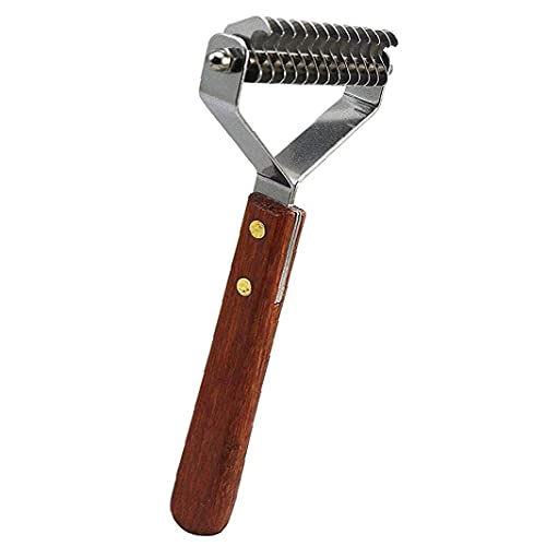 Dog Dematting Comb, Pet Grooming Brush Deshedding Tool 13 Teeth Undercoat Rake, Dog or for Small, Medium, Large Dogs, Cats and Horses with Short or Long Hair
