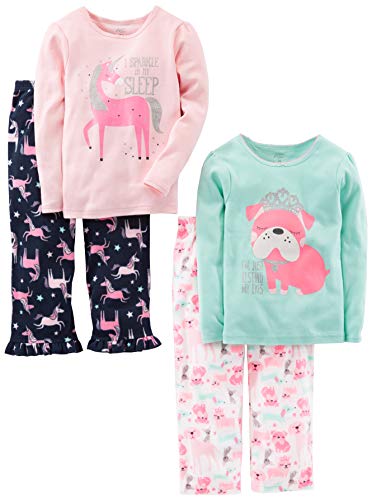 Simple Joys by Carter's Little Kid und Kleinkind Mädchen 4-teiliges Pyjama-Set ,Puppy/Unicorn ,4