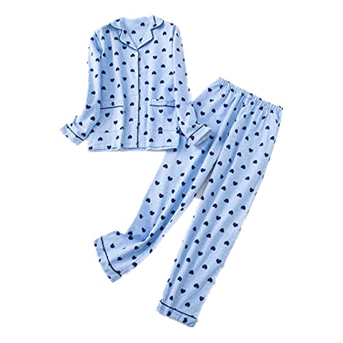 Pyjama-Set für Damen, Pyjama, Häschen-Druck, für den Winter, Nachtwäsche, Homewear, lange Hose, Stil 7, 36